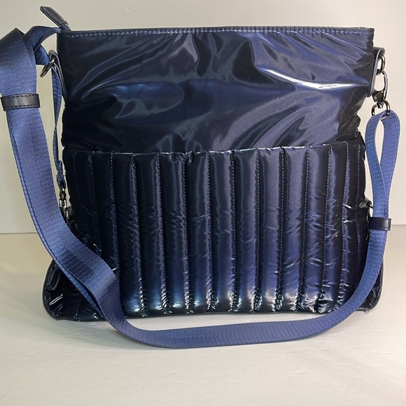 Sondra Roberts Squared Quilted Crossbody Bag - Navy Blue - Picture 2 of 10